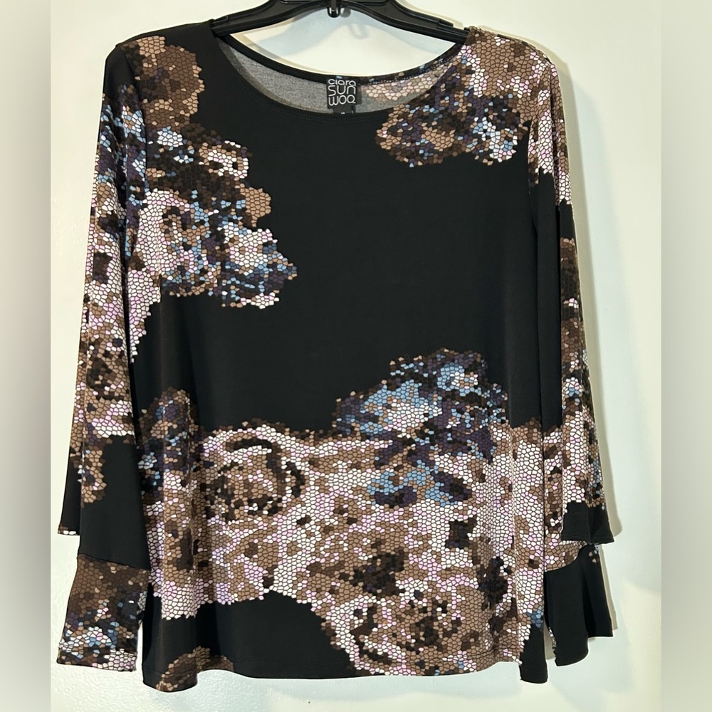 CLARA SUNWOO Black and Brown Abstract Blouse